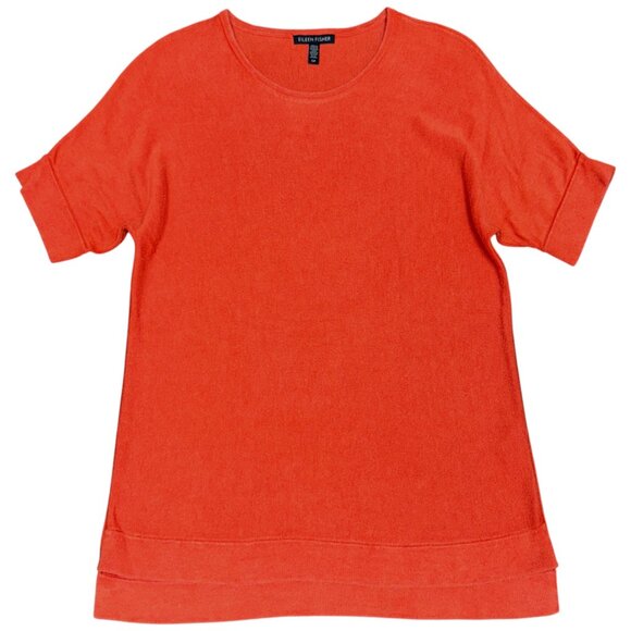 Eileen Fisher Sweaters - EILEEN FISHER Tencel Silk Pullover‎ Short Sleeve Sweater Orange | Size Small